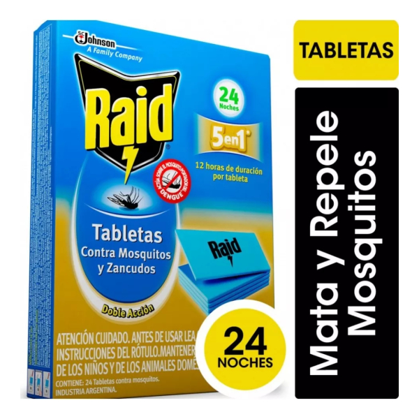 Raid Tabletas Repelente Anti Mosquitos 24 Noches X 24 Und - Image 2