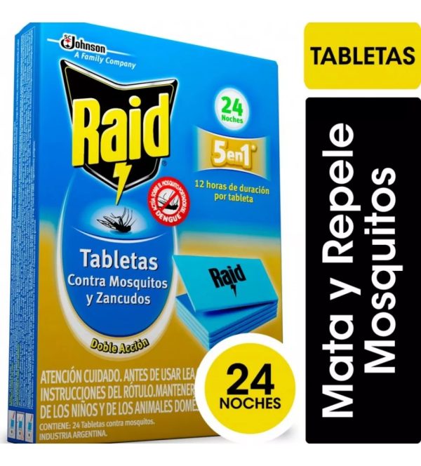 Raid Tabletas Repelente Anti Mosquitos 24 Noches X 24 Und - Image 2
