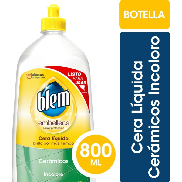 Cera Líquida Pisos Cerámicos Blem Incoloro Botella 800cc - Image 2