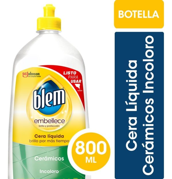 Cera Líquida Pisos Cerámicos Blem Incoloro Botella 800cc - Image 2