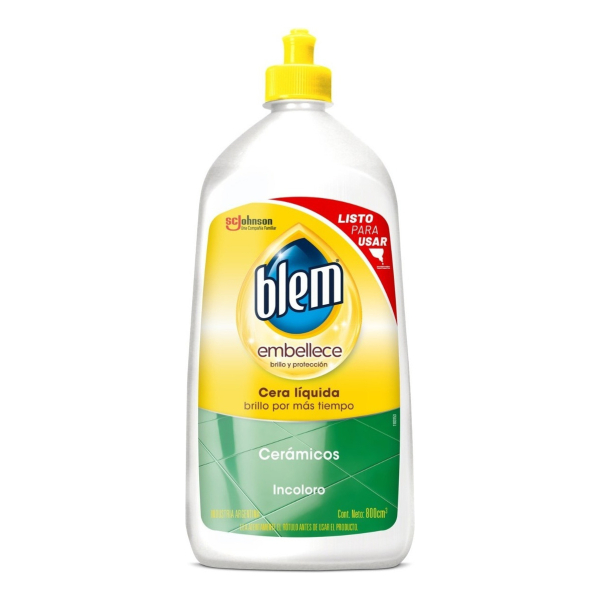 Cera Líquida Pisos Cerámicos Blem Incoloro Botella 800cc