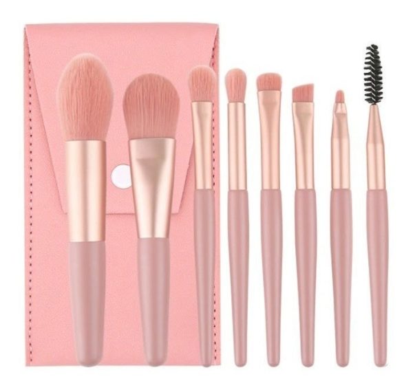 Set 8 Brochas Maquillaje Mini Travel Con Estuche - Image 3