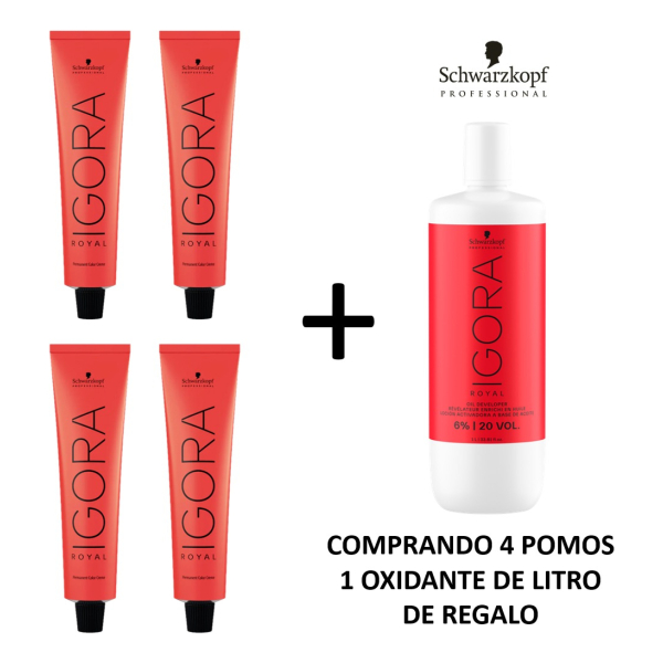 Schwarzkopf Igora Royal Kit 4 Tinturas + Oxidante 1 Litro