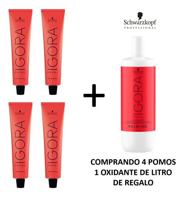 Schwarzkopf Igora Royal Kit 4 Tinturas + Oxidante 1 Litro