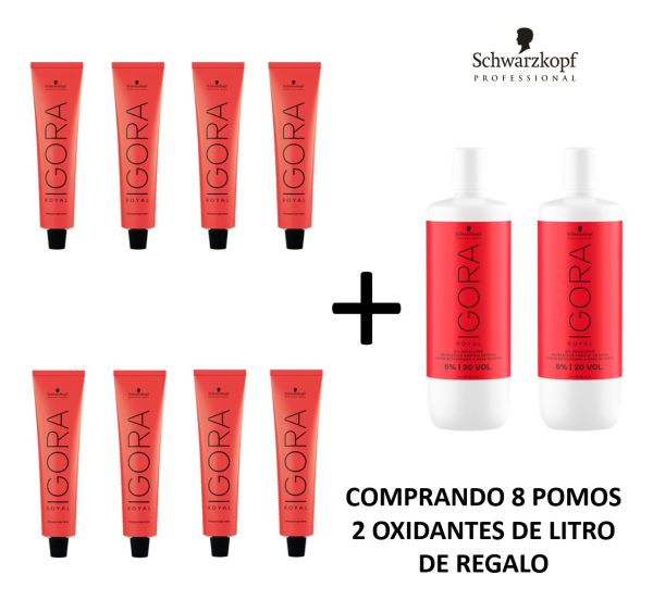 Schwarzkopf Igora Royal Kit 8 Tinturas + 2 Oxidantes 1 Litro
