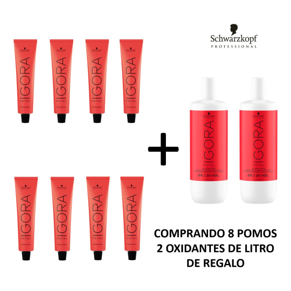 Schwarzkopf Igora Royal Kit 8 Tinturas + 2 Oxidantes 1 Litro