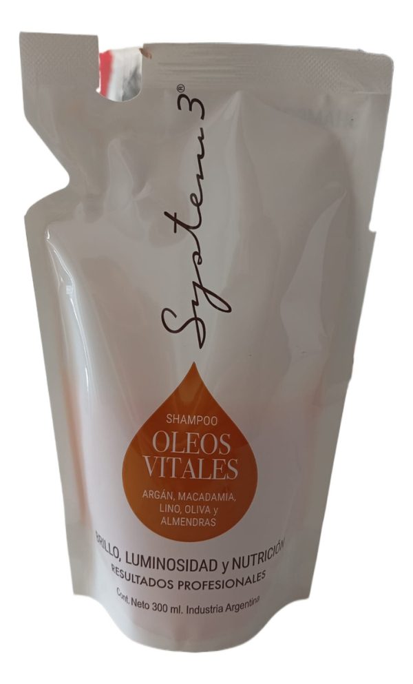 Shampoo System 3 Oleos Vitales Respuesto X 300g Doy Pack
