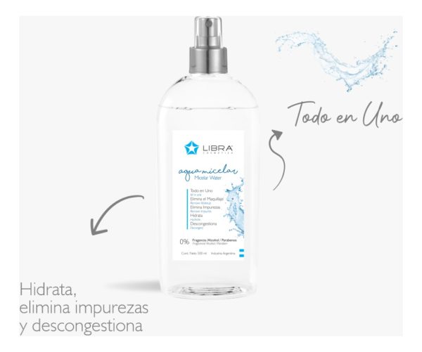 Libra Agua Micelar Desmaquillante Limpieza Facial - Image 2