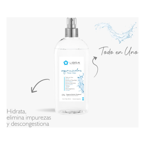 Libra Agua Micelar Desmaquillante Limpieza Facial - Image 2