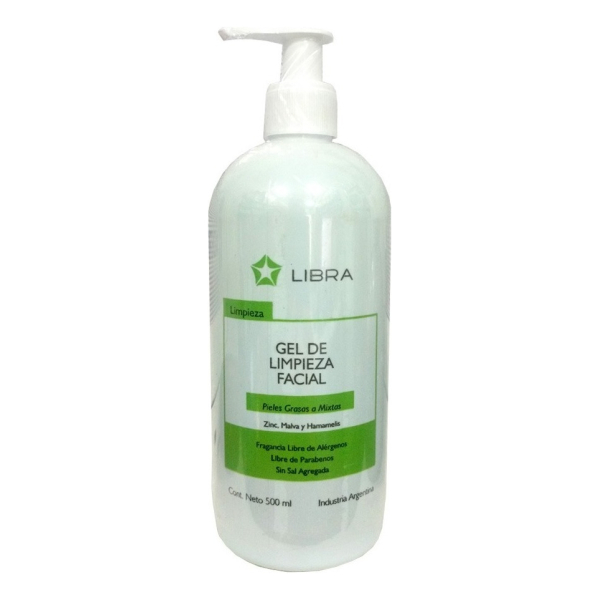 Gel Limpieza Facial Piel Mixta Zinc Hamamelis X 500 Ml Libra