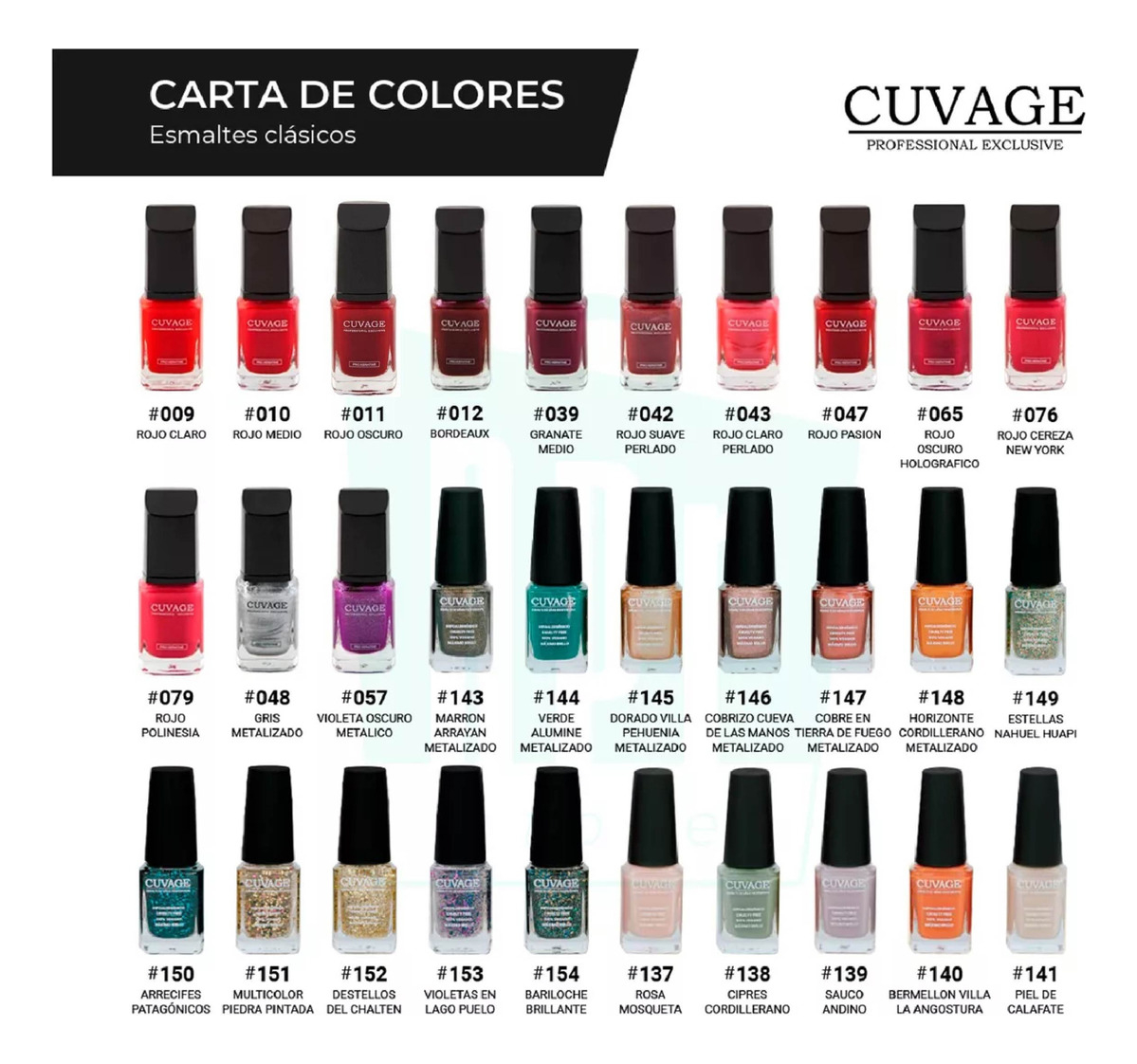 Kit X4 Esmaltes Tradicionales Cuvage X 11ml Color A Elección - Image 3