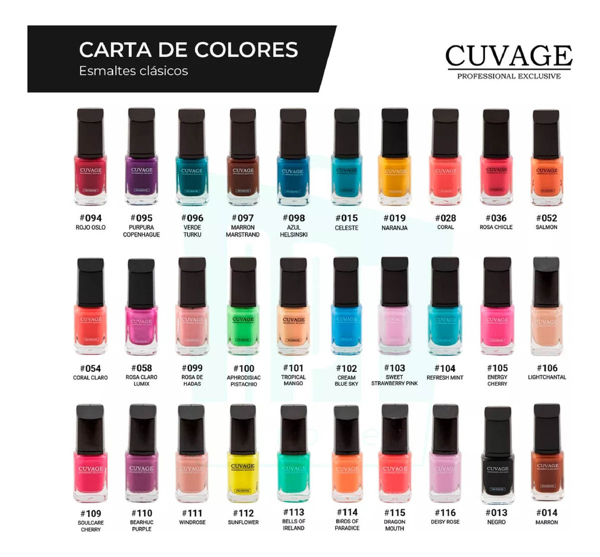 Kit X4 Esmaltes Tradicionales Cuvage X 11ml Color A Elección - Image 6