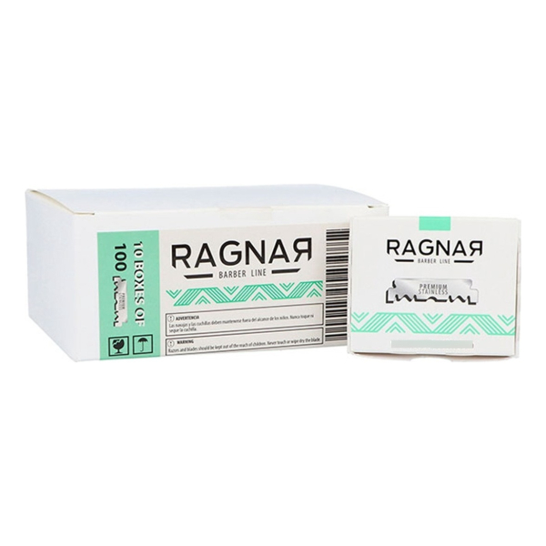 Ragnar 10 Cajas De Filos Hoja Navaja Afeitar Barberia X 100