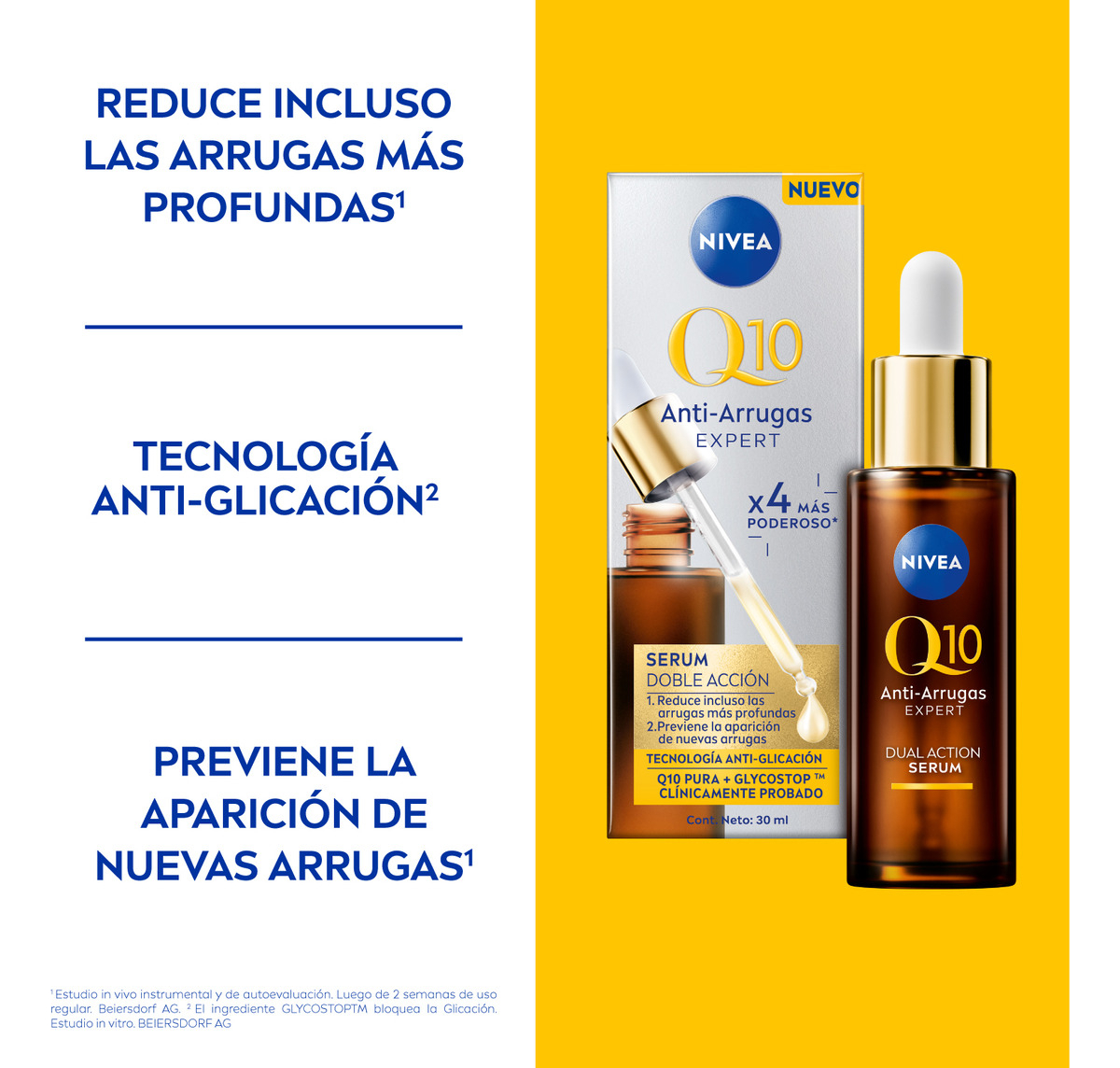 Serum Facial Doble Accion Nivea Q10 Antiarrugas X 30ml - Image 3
