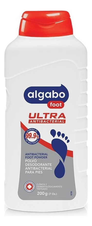 Talco Para Pies X 200g Algabo Foot Ultra Antibacterial Polvo - Image 2