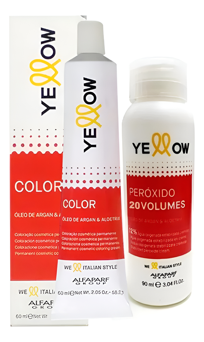2 Tinturas Yellow X 60 Grs + 2 Aguas Yellow X 90 Ml Alfaparf