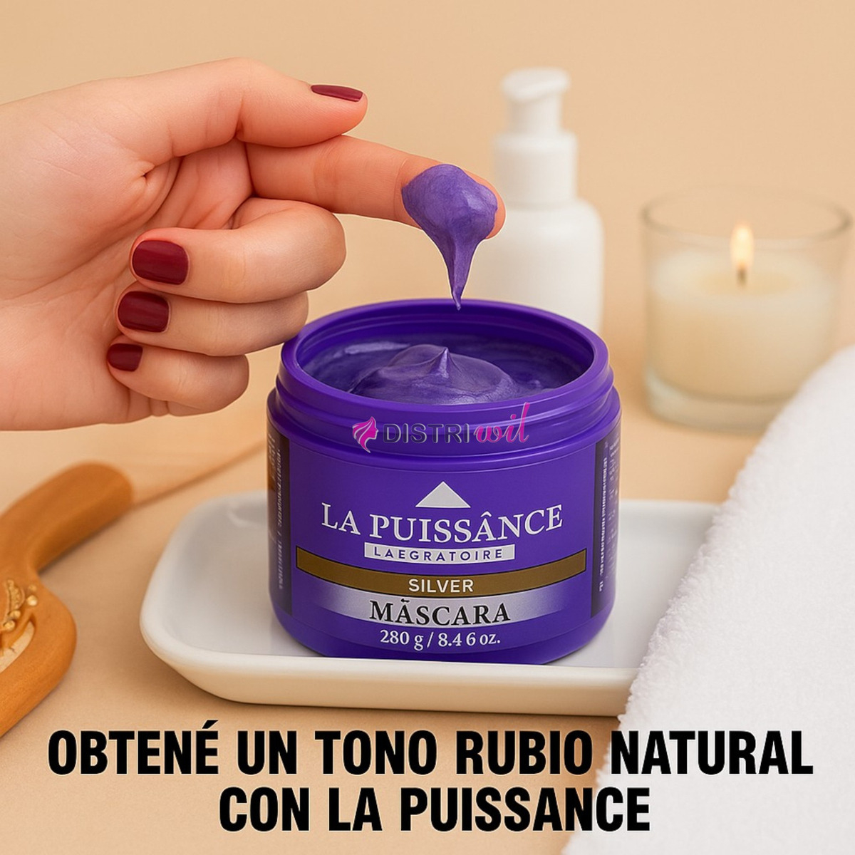 Tratamiento Capilar Matizador La Puissance Silver X250ml Ideal Uso Profesional Estetica Peluqueria Salon - Elimina Tonos Amarillos Para Un Rubio Natural - Image 3