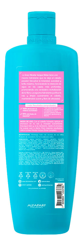 Alfaparf Alta Moda Micelar Acqua Shine Shampoo 300ml - Image 2