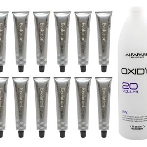 Alfaparf Evolution Kit X12 Tinturas + Oxidante 1000ml Tono A Elección