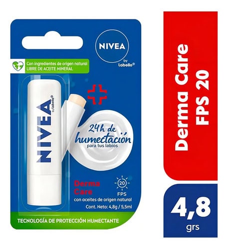 Protector Labial Humectante Nivea Derma Care Fps 20 4,8 Grs - Image 2