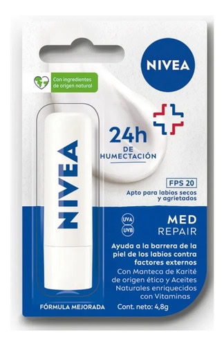 Protector Labial Humectante Nivea Derma Care Fps 20 4,8 Grs