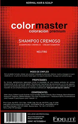 Fidelité Colormaster Shampoo Neutro 5lts - Imagen 3