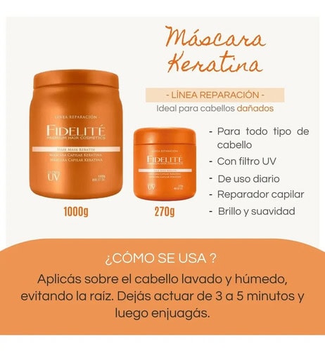Mascara Capilar Fidelite Keratina 1000gr - Imagen 10